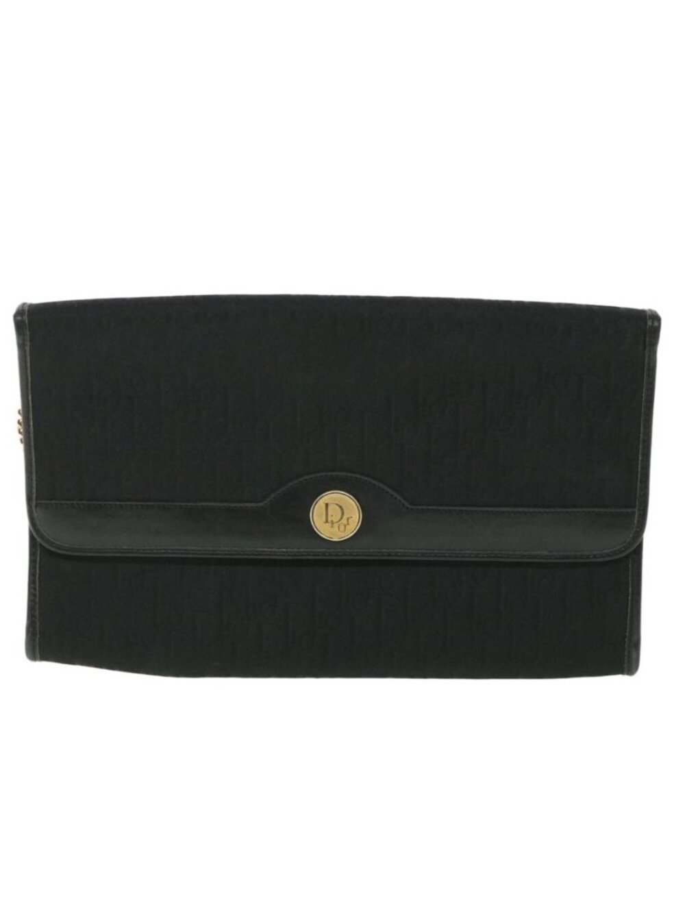 Authentic Christian Dior Trotter Canvas Chain Shoulder Bag Black - Picture 5 of 16